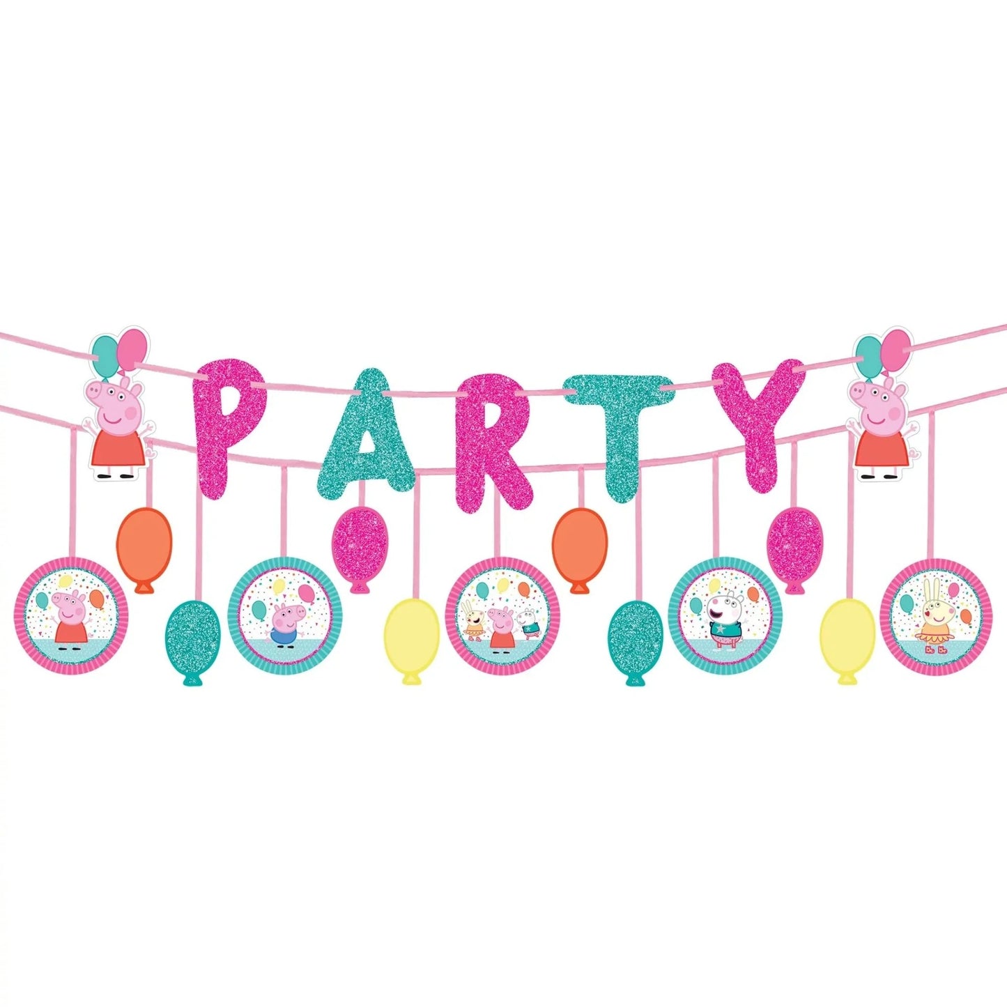 Peppa Pig Confetti Party Double Banner