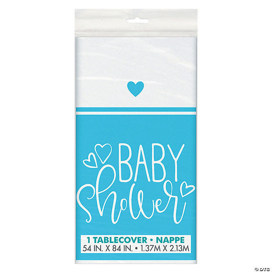 BLUE HEARTS BABY SHOWER TABLE COVER