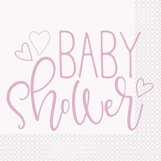 Servilletas Almuerzo Baby Shower Rosa 