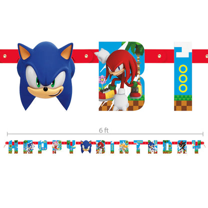 Sonic the Hedgehog Happy Birthday" Jointed Banner 6.25 ft"