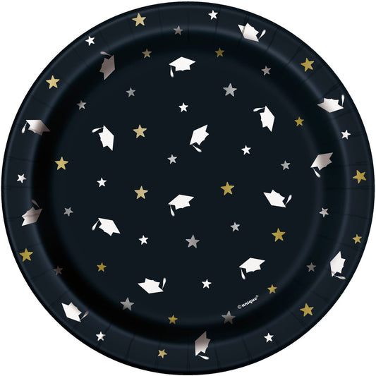 Stars & Caps Graduation Round 7" Dessert Plates