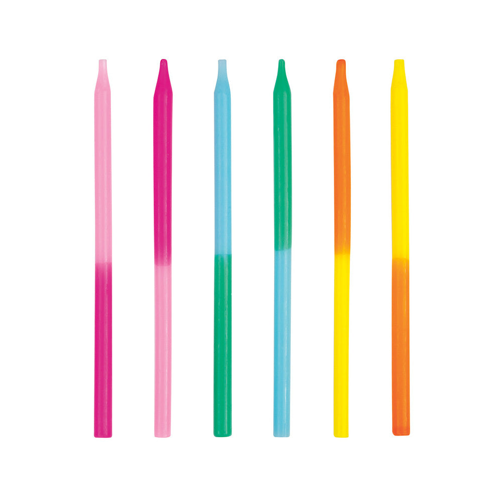 Assorted Two-Color 5" Birthday Candles 12ct