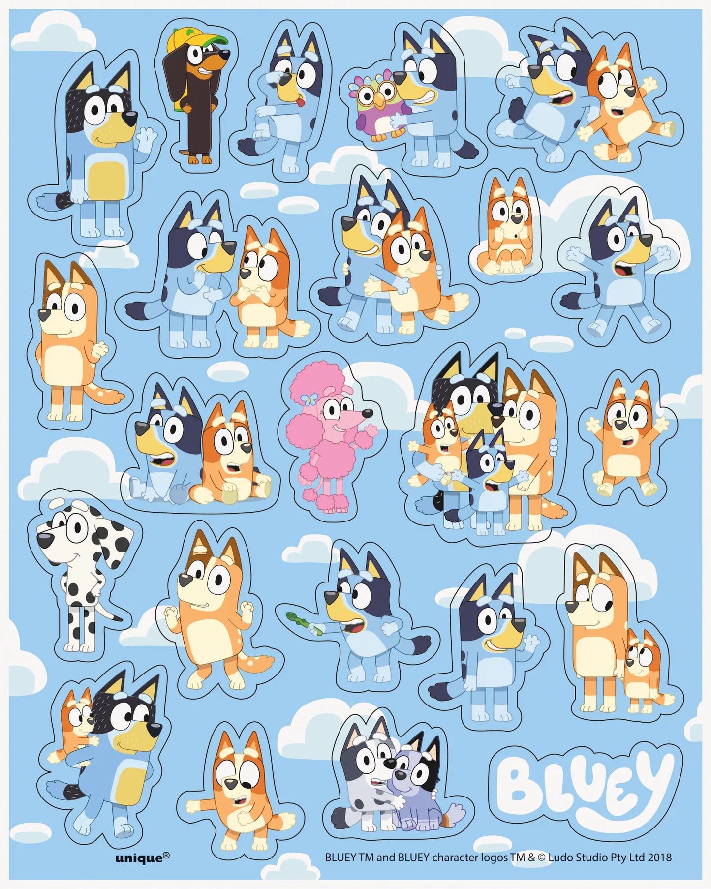 Bluey Sticker Sheet Favors, 4ct