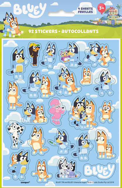 Bluey Sticker Sheet Favors, 4ct