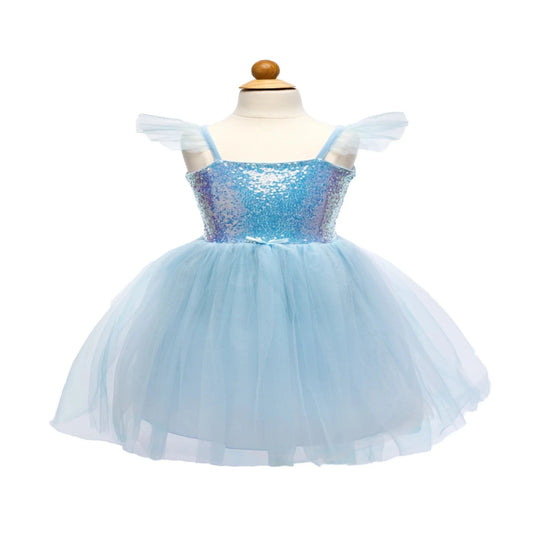 Vestido de princesa de lentejuelas azules