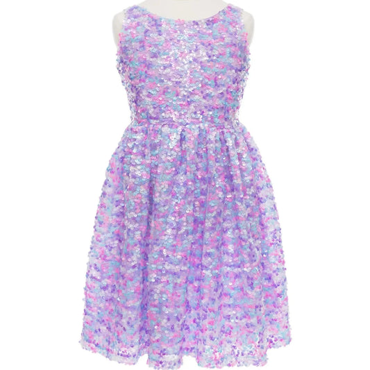 Purple Party Sequins Dress