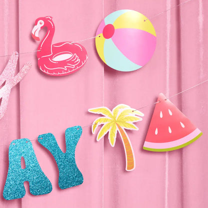 Pool Party Birthday Banner