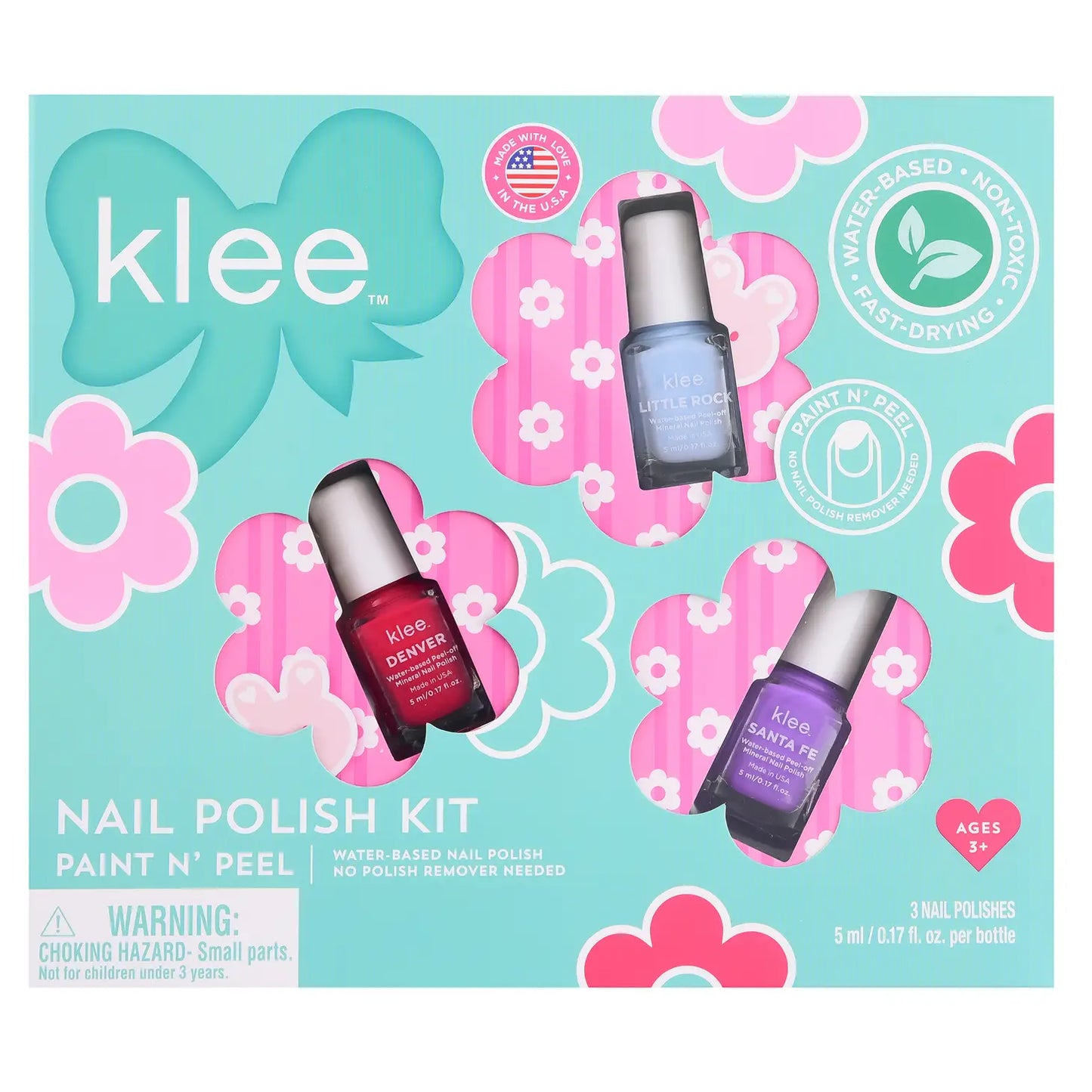 Pixie Flowers - Set de esmaltes de uñas al agua Klee Kids