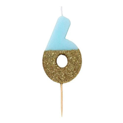 Blue Glitter Candles