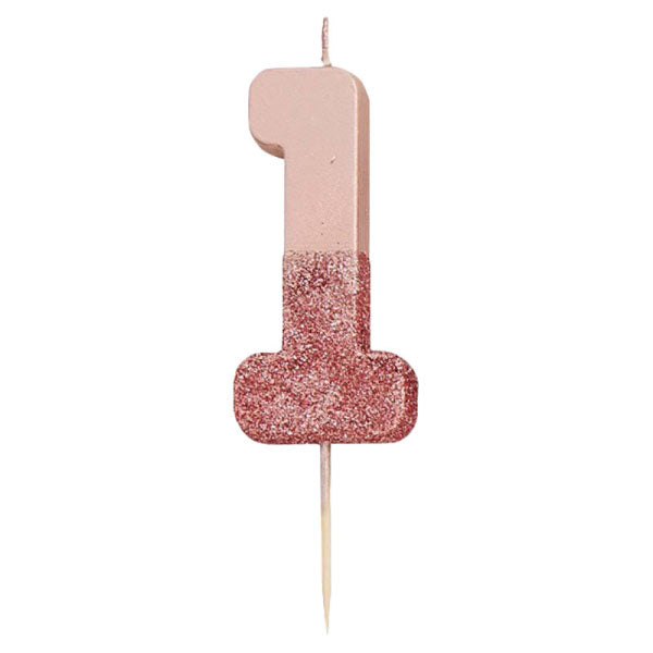 Rose Gold  Numbers Candles