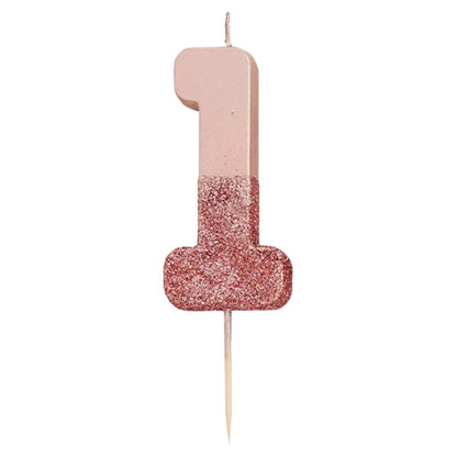 Rose Gold  Numbers Candles