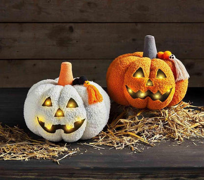 Shearling Light-Up Pumpkins