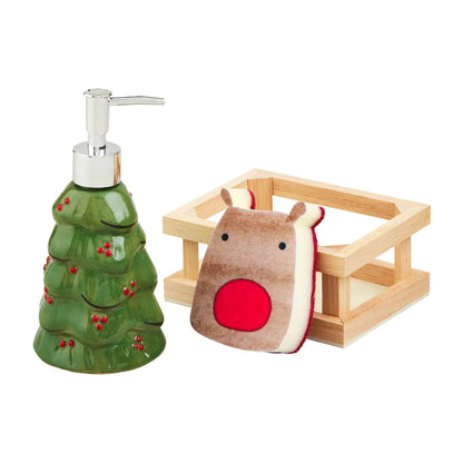 Tree Soap Pump & Sponge Crate Set