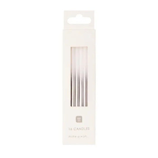 Tall Cake Candles - Luxe Silver
