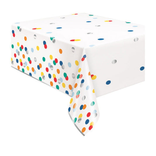 Happy Birthday Dots Rectangular Foil Table Cover