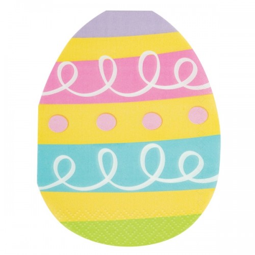 Eggcellent Easter Egg Shaped Napkins