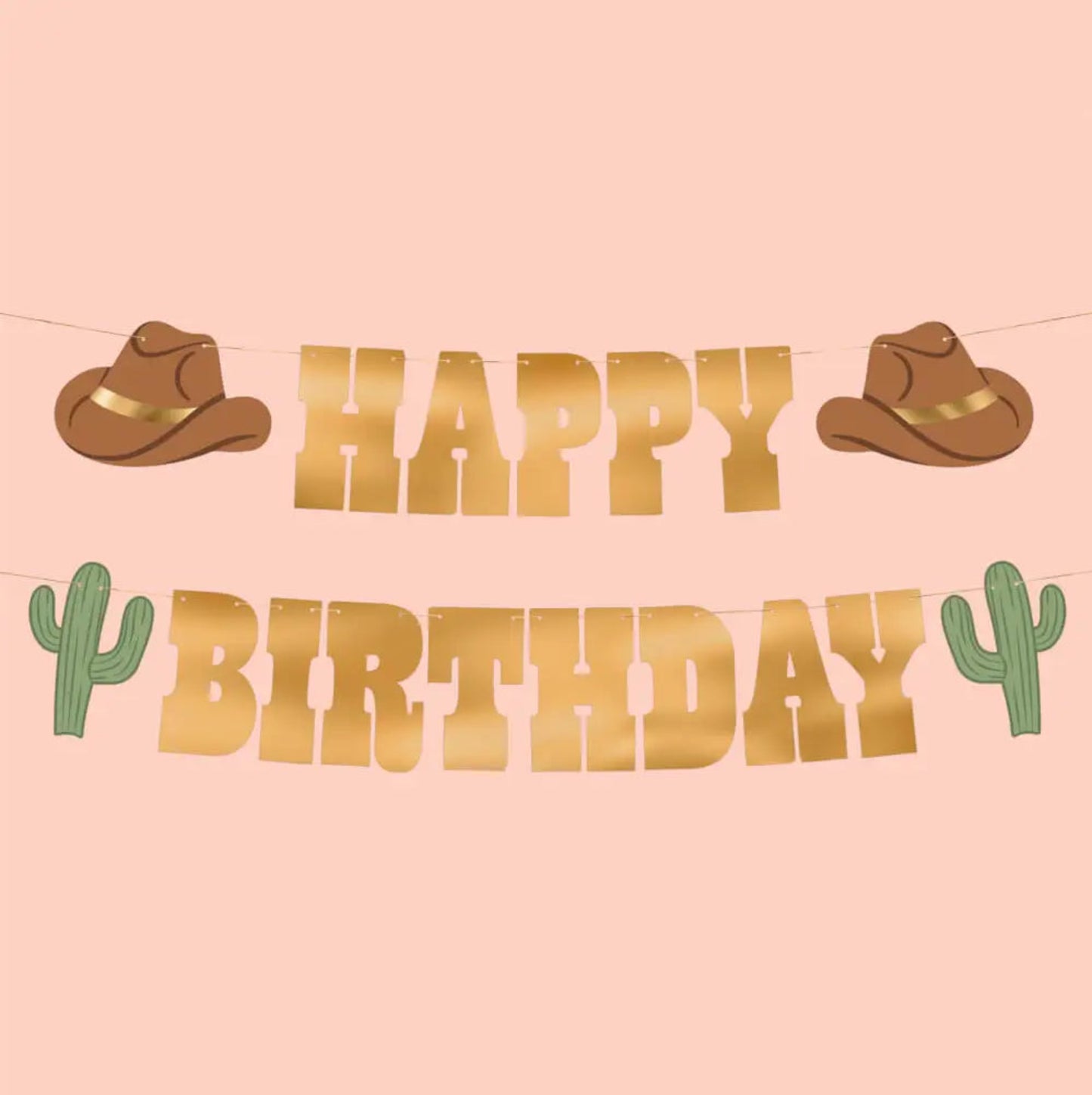 Cowboy Happy Birthday Banner