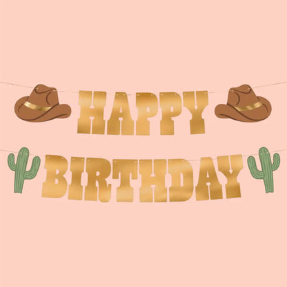 Cowboy Happy Birthday Banner