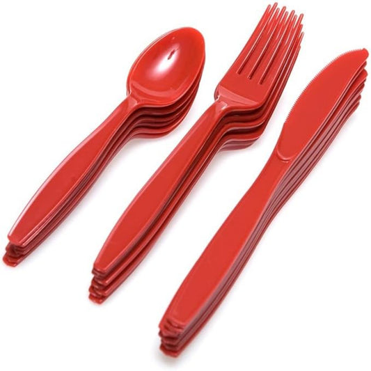 Asst Cutlery Ruby Red