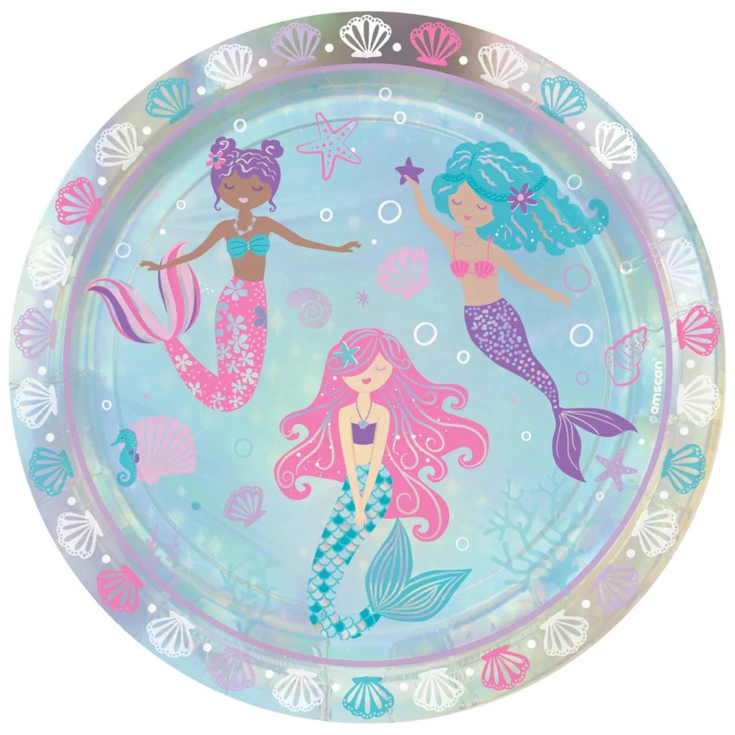 Shimmering Mermaids Round Plates