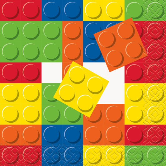 Building Blocks Birthday Beverage Napkins 16ct