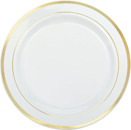 White Premium Plastic Round Plates 7"