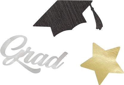 Stars & Caps Graduation Jumbo Foil Confetti