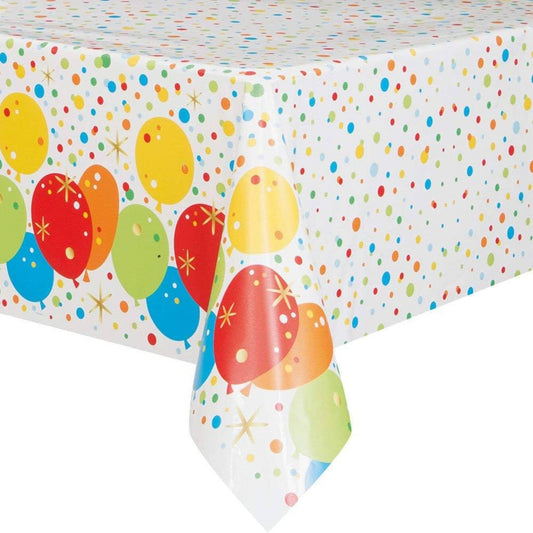 Glitzy Gold Birthday Rectangular Plastic Table Cover 54" x 84"