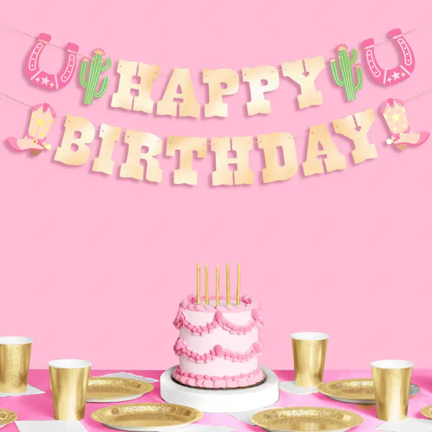 Hbd Cowgirl Banner