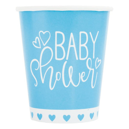 Blue Hearts Baby Shower Paper Cups