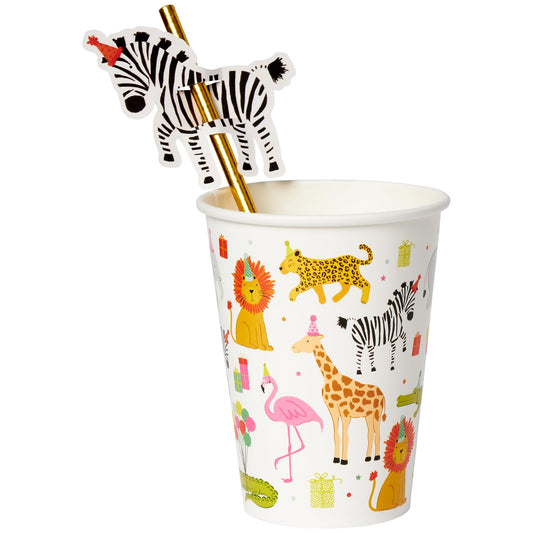 Drinking Cups With Straws and Toppers