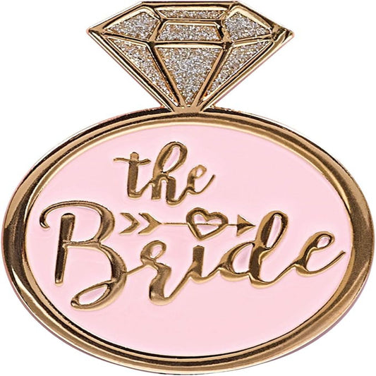 Chic Pink & Gold Metal Enamel Pin