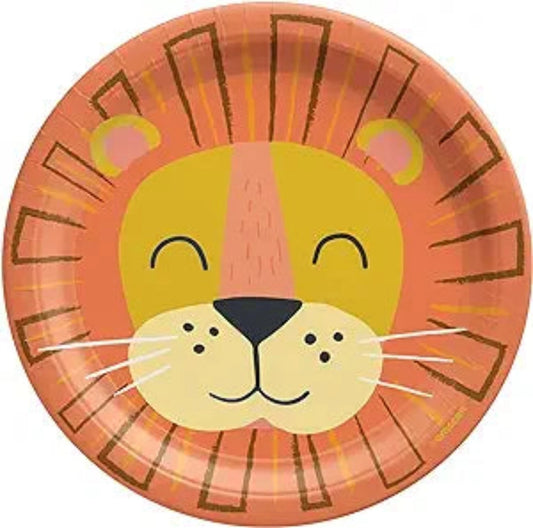 Lion Head Round Paper Party Plates