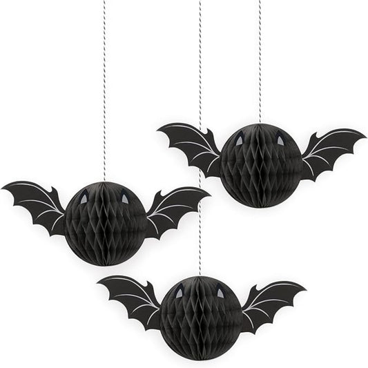 Halloween Bat Honeycomb Hanging Decorations 3ct
