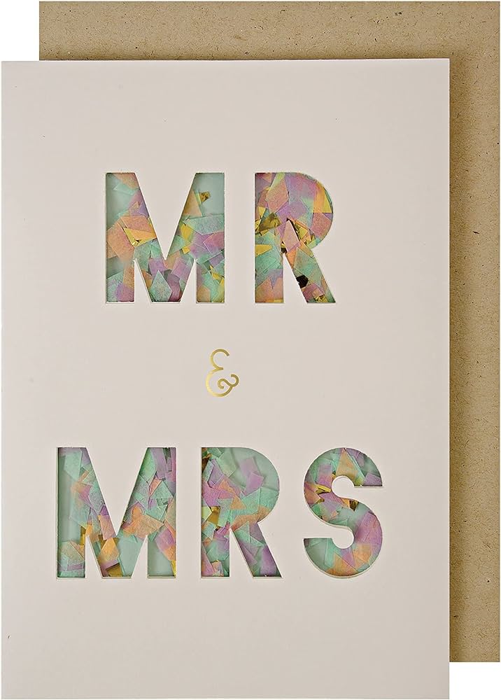 Mr & Mrs Confetti Shaker Wedding Card