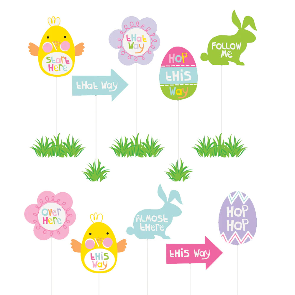 Easter Egg Hunt Clue Signs 10ct