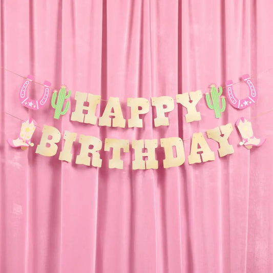 Hbd Cowgirl Banner