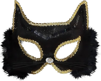 MASK BLK FANCY MARABOU