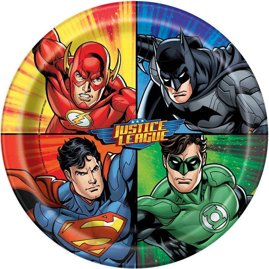 Round Dinner Plates, Justice League 8ct