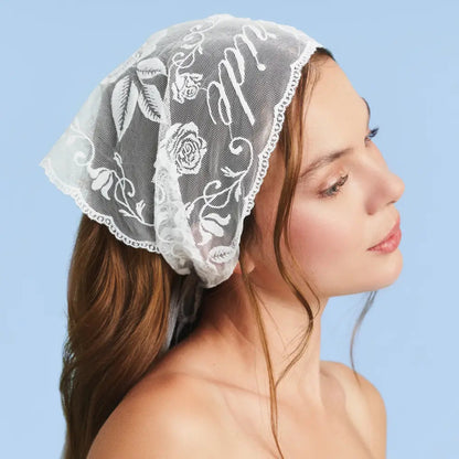 Bride Lace Headscarf Embroidered