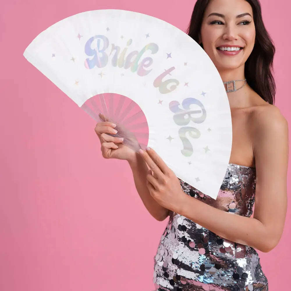 Bride To Be Iridescent Folding Fan