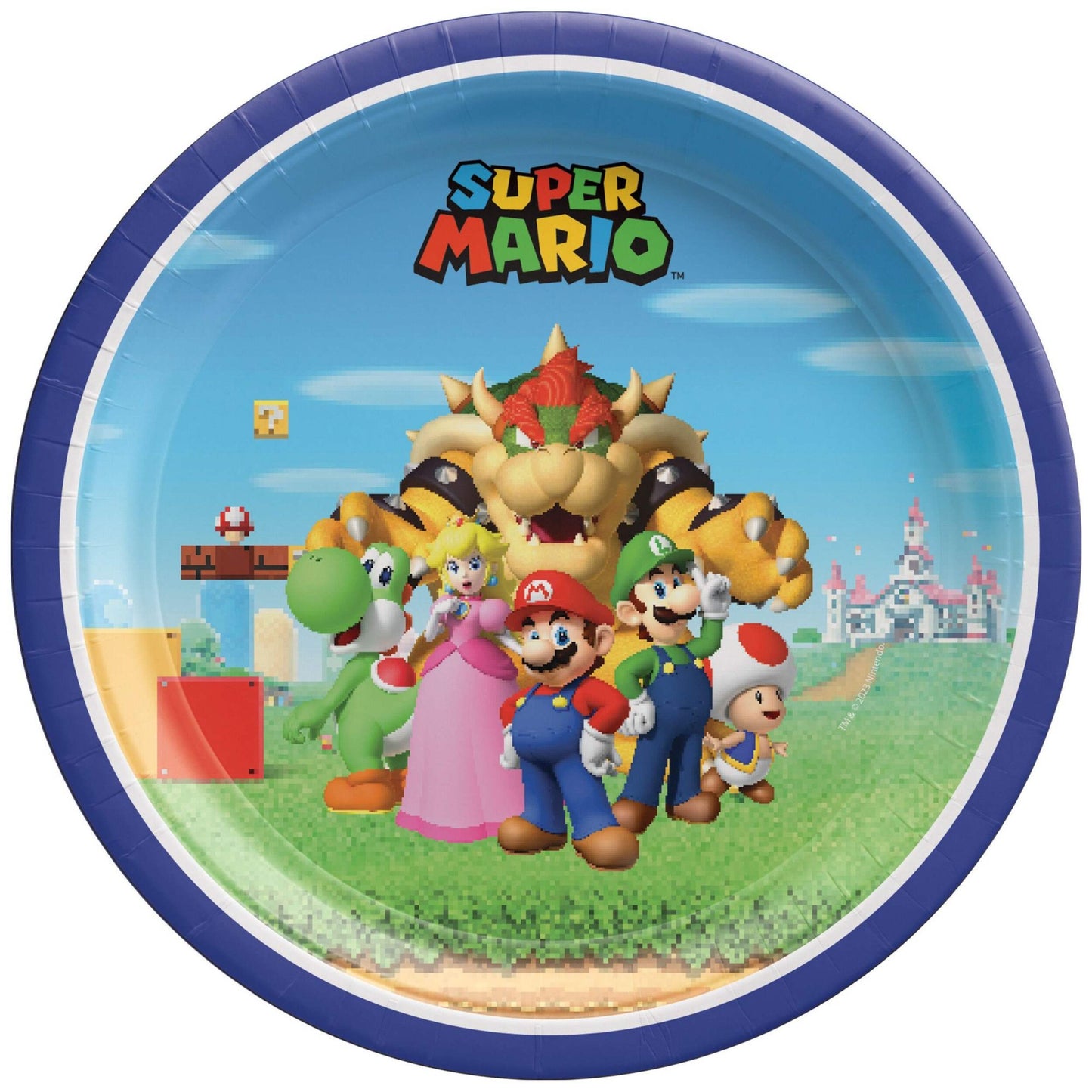 Super Mario Bros Round Paper Dessert Plates