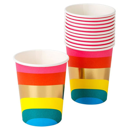 Rainbow Recyclable Paper Party Cups