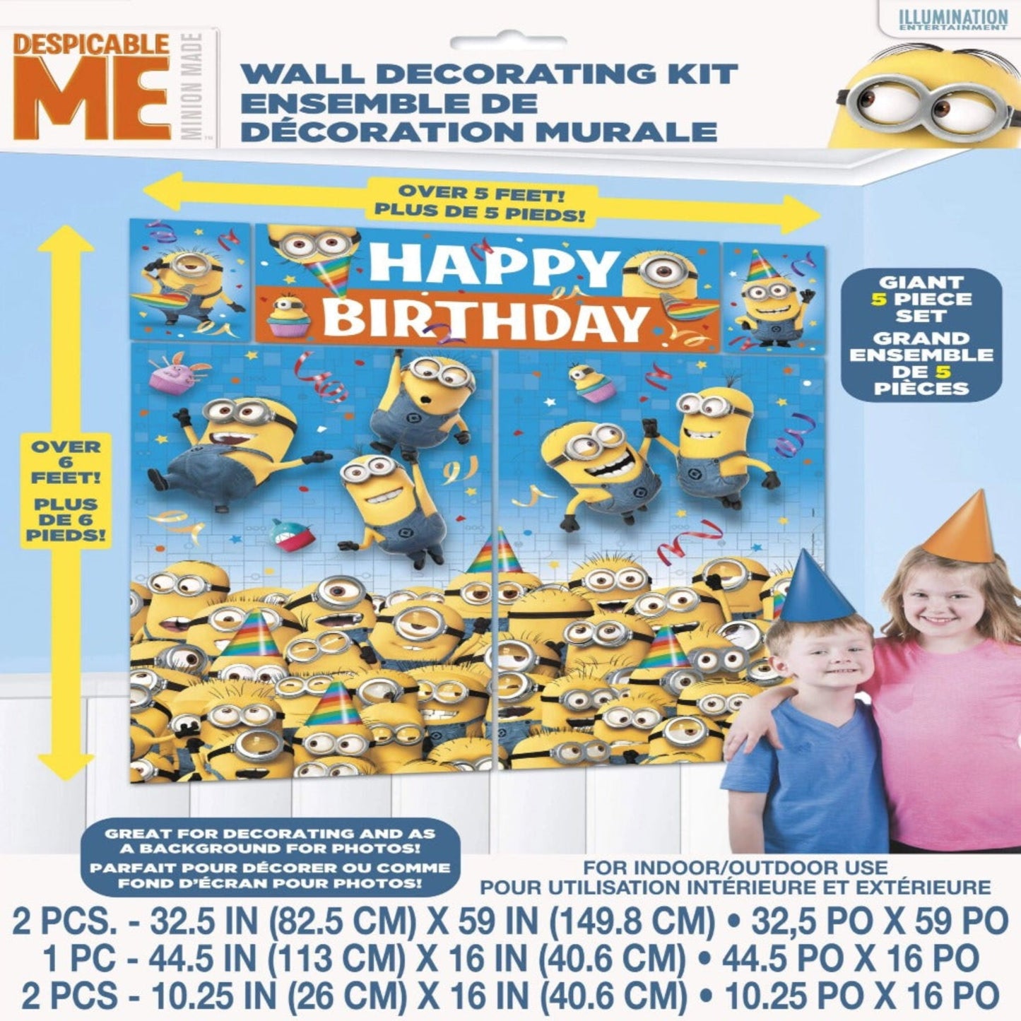 Kit de decoración de pared Minions, 5 unidades