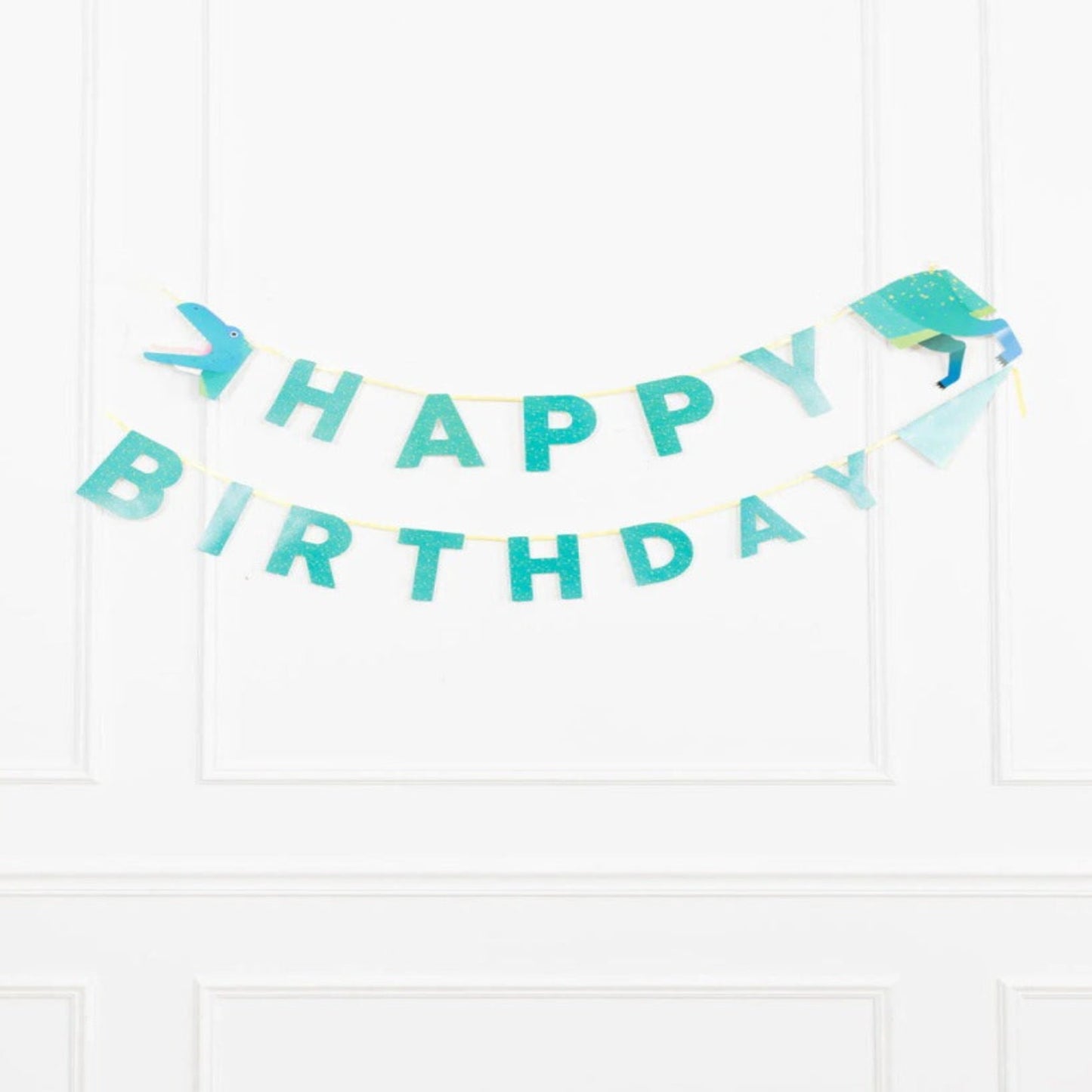 Pancarta de dinosaurio de feliz cumpleaños