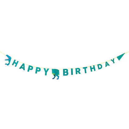 Pancarta de dinosaurio de feliz cumpleaños