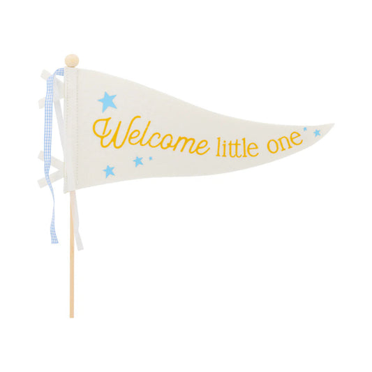 Welcome Little One Blue Pennant