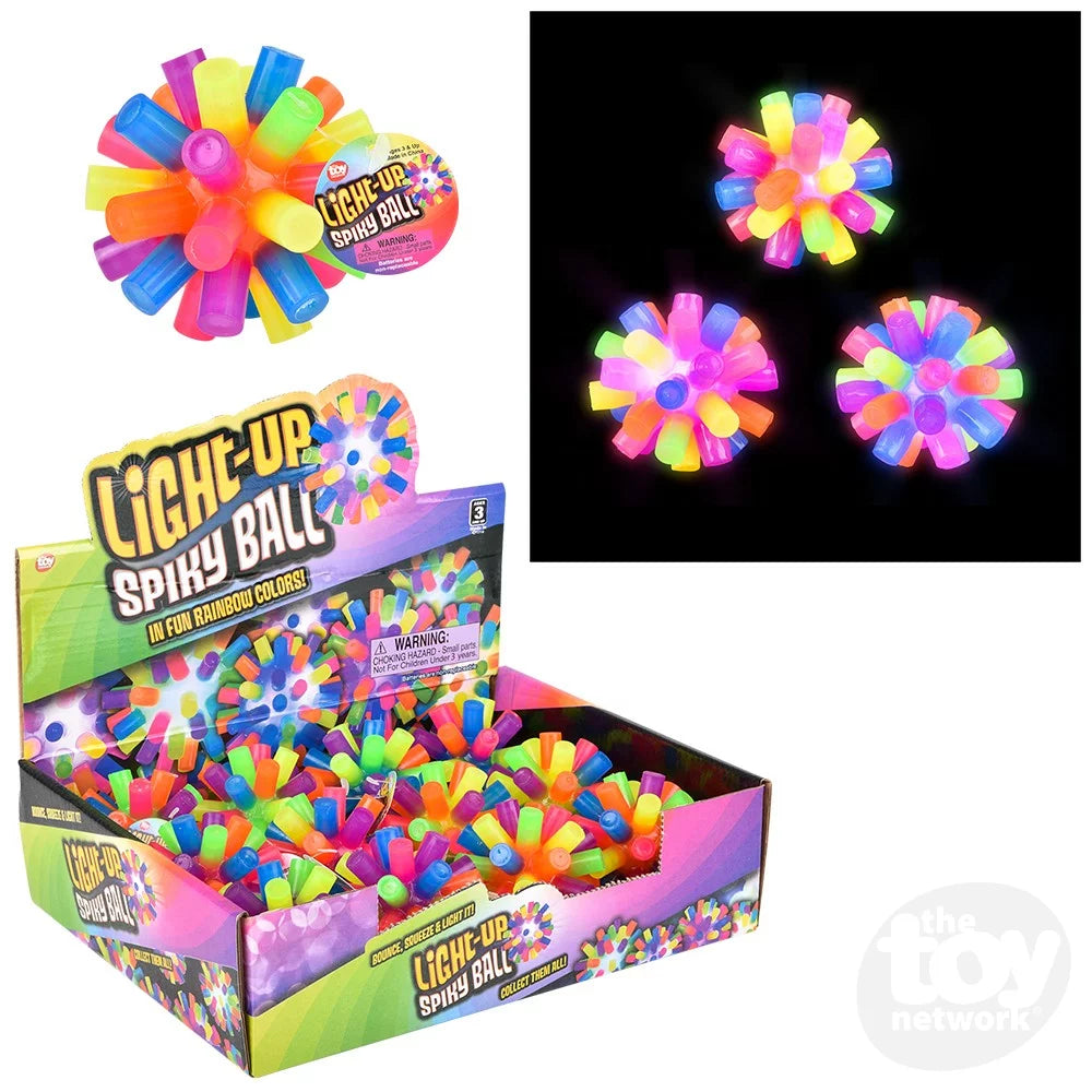 3" Light-Up Rainbow Spiky Ball