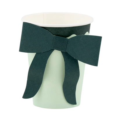 Mint and Green Bow Paper Cups