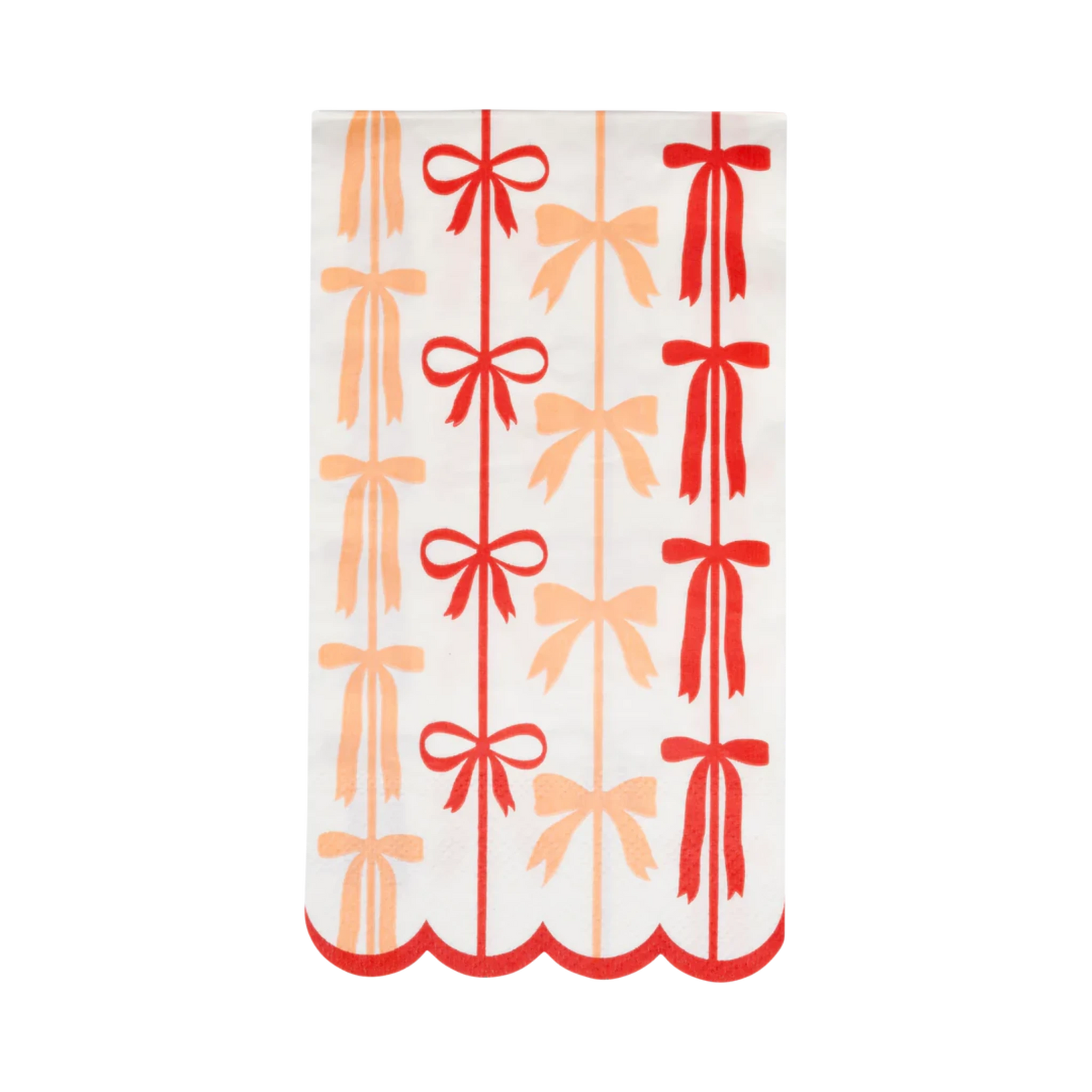 Red and Pink Bow Stripes Dinner Napkin